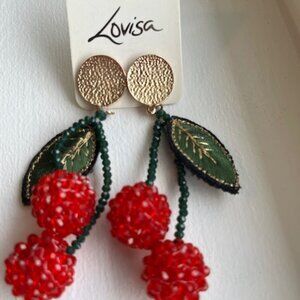 Lovisa cherries statement earrings.